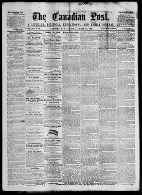 Canadian Post (Lindsay, ONT), 27 Apr 1866