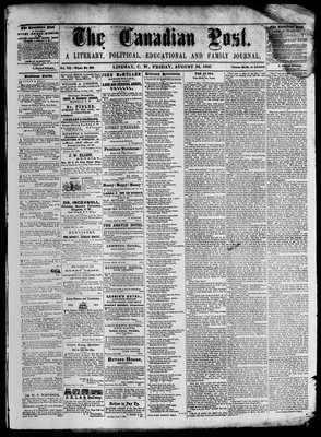 Canadian Post (Lindsay, ONT), 24 Aug 1866