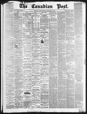 Canadian Post (Lindsay, ONT), 16 Jan 1874