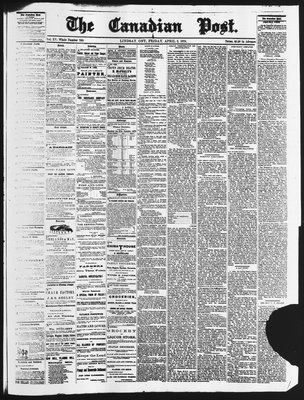 Canadian Post (Lindsay, ONT), 3 Apr 1874