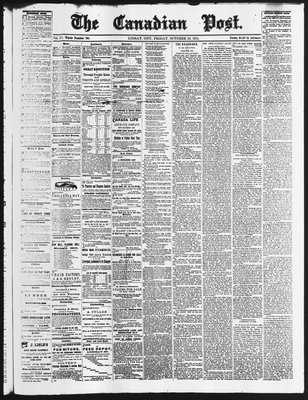 Canadian Post (Lindsay, ONT), 30 Oct 1874