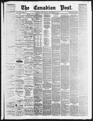 Canadian Post (Lindsay, ONT), 20 Nov 1874