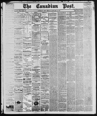 Canadian Post (Lindsay, ONT), 12 Jan 1877