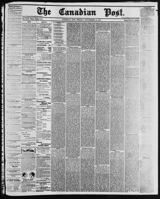 Canadian Post (Lindsay, ONT), 16 Nov 1877