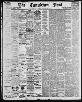 Canadian Post (Lindsay, ONT), 4 Jan 1878