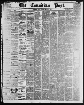 Canadian Post (Lindsay, ONT), 1 Mar 1878