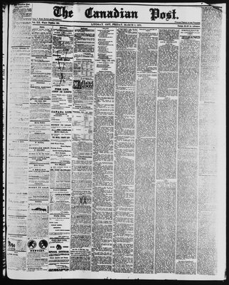 Canadian Post (Lindsay, ONT), 8 Mar 1878