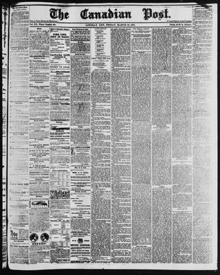 Canadian Post (Lindsay, ONT), 29 Mar 1878