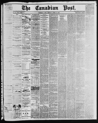 Canadian Post (Lindsay, ONT), 19 Apr 1878