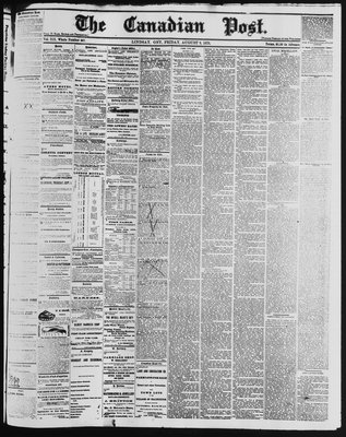 Canadian Post (Lindsay, ONT), 9 Aug 1878