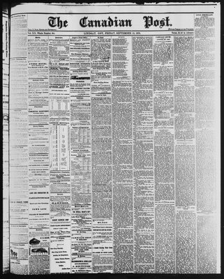 Canadian Post (Lindsay, ONT), 13 Sep 1878