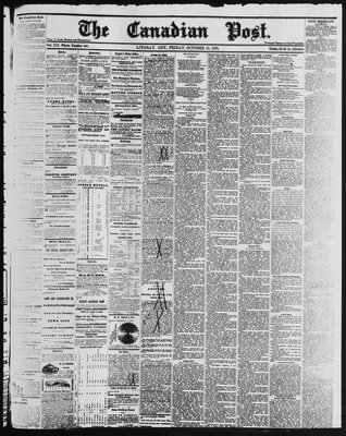 Canadian Post (Lindsay, ONT), 25 Oct 1878