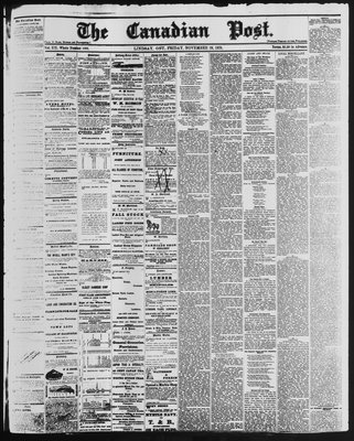 Canadian Post (Lindsay, ONT), 29 Nov 1878