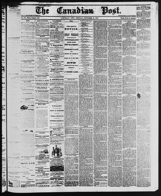 Canadian Post (Lindsay, ONT), 24 Oct 1879