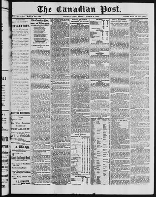 Canadian Post (Lindsay, ONT), 9 Mar 1883