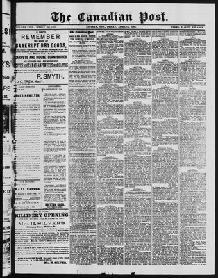 Canadian Post (Lindsay, ONT), 13 Apr 1883