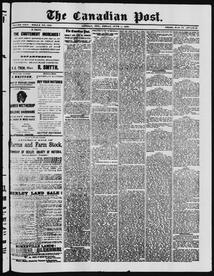 Canadian Post (Lindsay, ONT), 1 Jun 1883