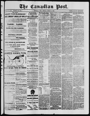 Canadian Post (Lindsay, ONT), 22 Jun 1883