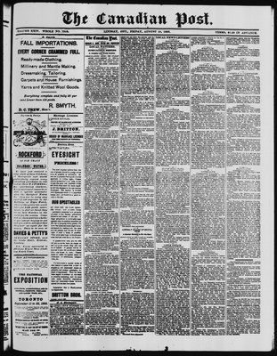 Canadian Post (Lindsay, ONT), 10 Aug 1883