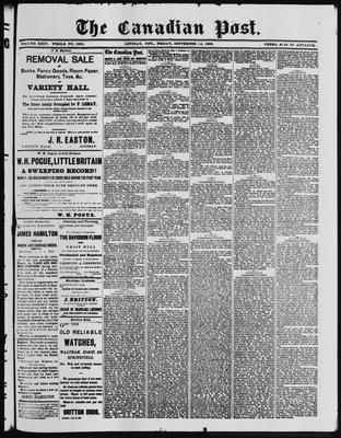 Canadian Post (Lindsay, ONT), 14 Sep 1883