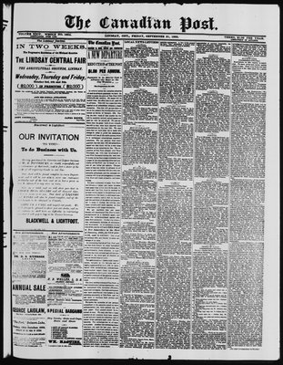 Canadian Post (Lindsay, ONT), 21 Sep 1883