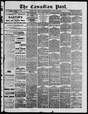 Canadian Post (Lindsay, ONT), 28 Sep 1883