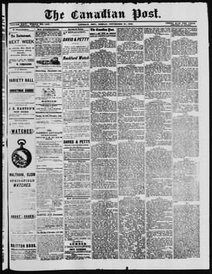 Canadian Post (Lindsay, ONT), 30 Nov 1883