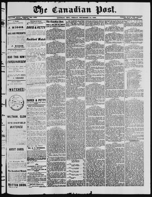 Canadian Post (Lindsay, ONT), 14 Dec 1883