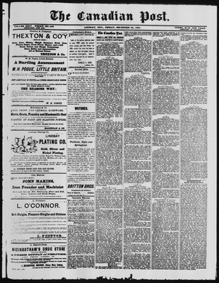 Canadian Post (Lindsay, ONT), 28 Dec 1883