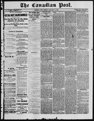 Canadian Post (Lindsay, ONT), 11 Jan 1884