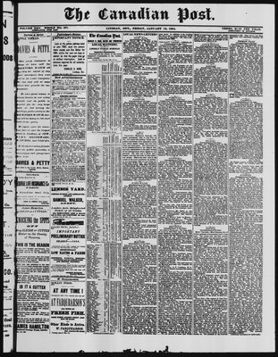 Canadian Post (Lindsay, ONT), 18 Jan 1884