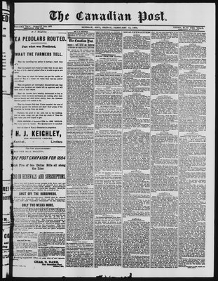 Canadian Post (Lindsay, ONT), 15 Feb 1884