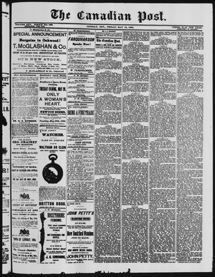 Canadian Post (Lindsay, ONT), 16 May 1884