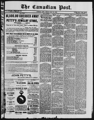 Canadian Post (Lindsay, ONT), 30 May 1884