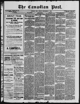 Canadian Post (Lindsay, ONT), 5 Sep 1884