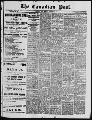 Canadian Post (Lindsay, ONT), 3 Oct 1884