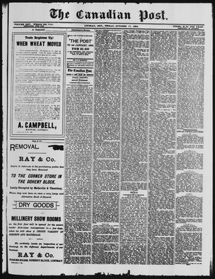 Canadian Post (Lindsay, ONT), 17 Oct 1884