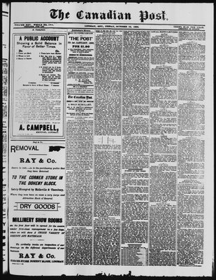 Canadian Post (Lindsay, ONT), 24 Oct 1884