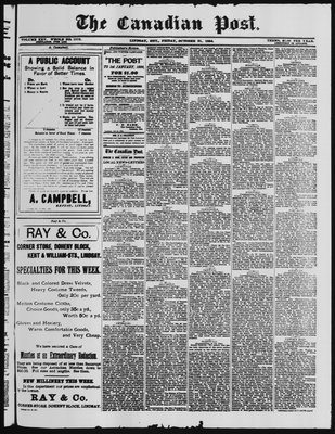 Canadian Post (Lindsay, ONT), 31 Oct 1884