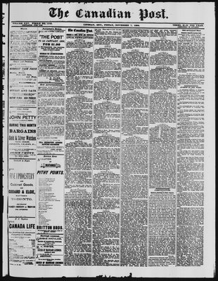 Canadian Post (Lindsay, ONT), 7 Nov 1884