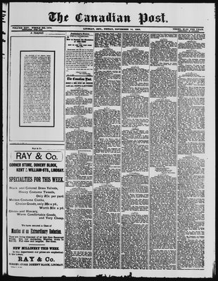 Canadian Post (Lindsay, ONT), 14 Nov 1884