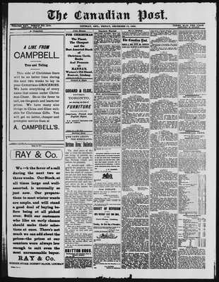 Canadian Post (Lindsay, ONT), 12 Dec 1884