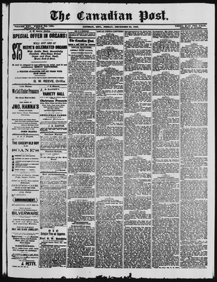 Canadian Post (Lindsay, ONT), 26 Dec 1884