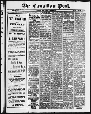 Canadian Post (Lindsay, ONT), 6 Mar 1885