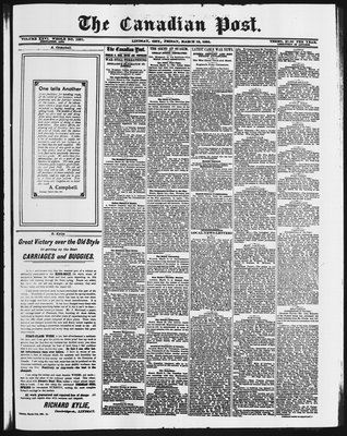 Canadian Post (Lindsay, ONT), 13 Mar 1885