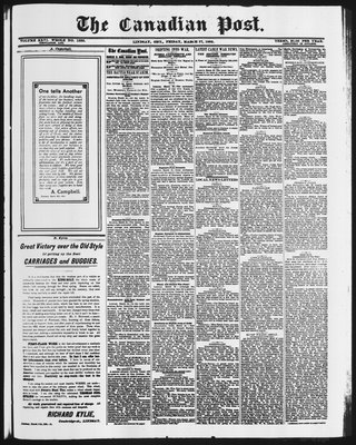 Canadian Post (Lindsay, ONT), 27 Mar 1885