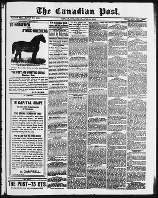 Canadian Post (Lindsay, ONT), 10 Apr 1885