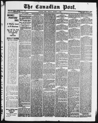 Canadian Post (Lindsay, ONT), 7 Aug 1885