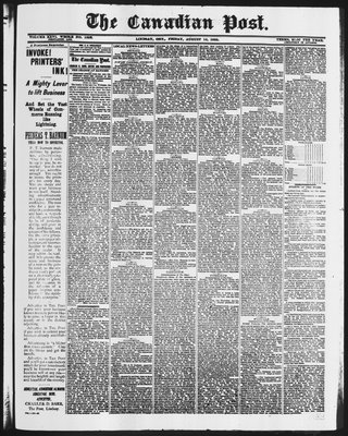 Canadian Post (Lindsay, ONT), 14 Aug 1885