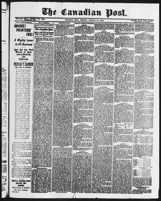 Canadian Post (Lindsay, ONT), 21 Aug 1885